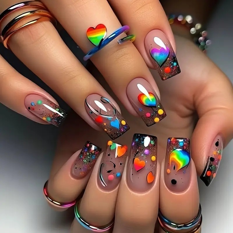 Nail Art Press On - 24 Unidades de Unhas Postiças Curtas