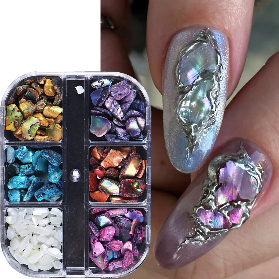 6 Grades de Flocos de Concha d - Nail Art Valentines Day avaliação e preço