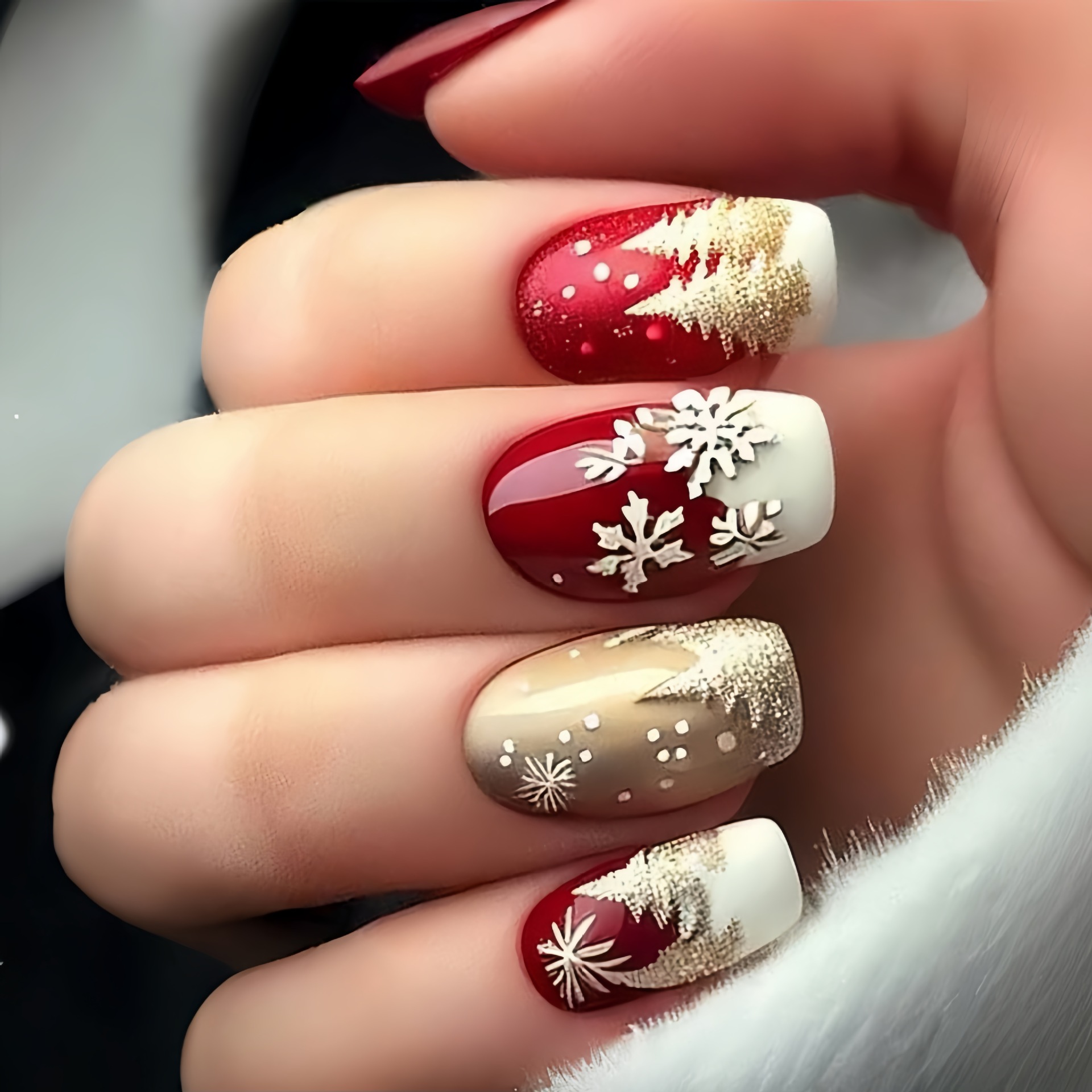 Unhas falsas médias para festa - Nail Art Press On avaliação e preço