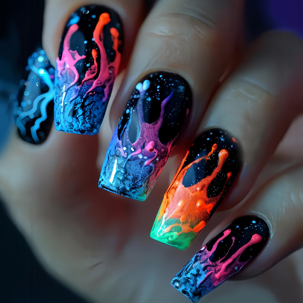 Unhas postiças médias para mul - Nail Art Orange avaliação e preço