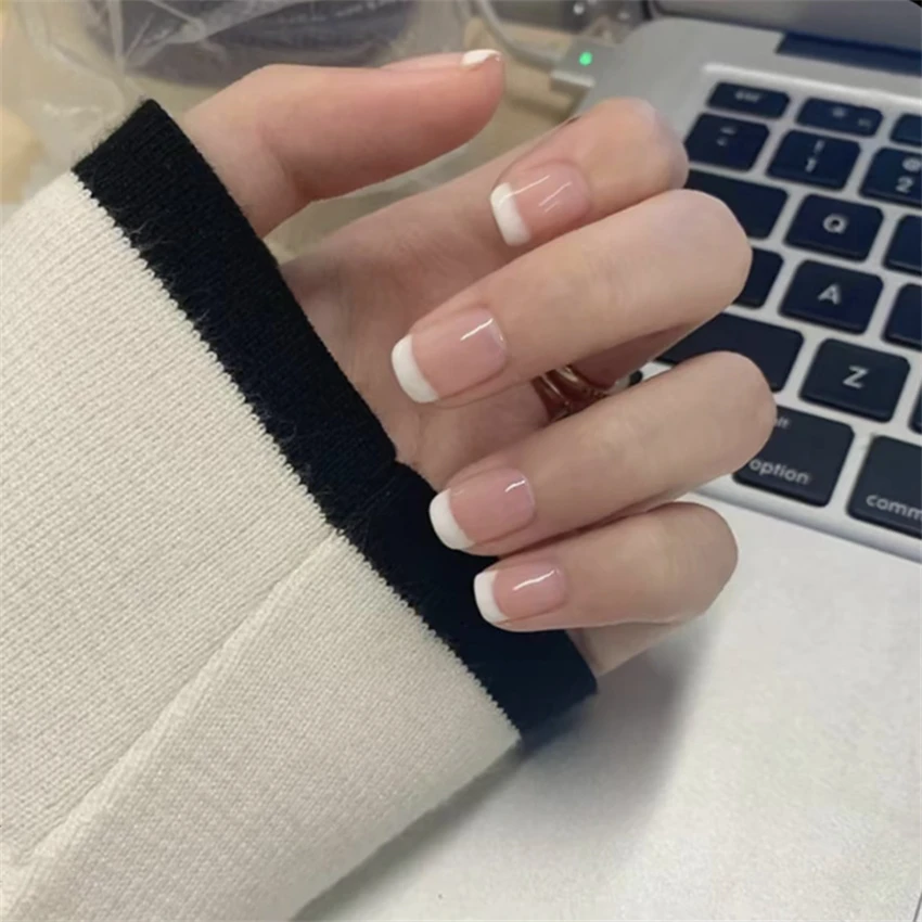 24 pçs/set curto francês minim - Nail Art Pink avaliação e preço