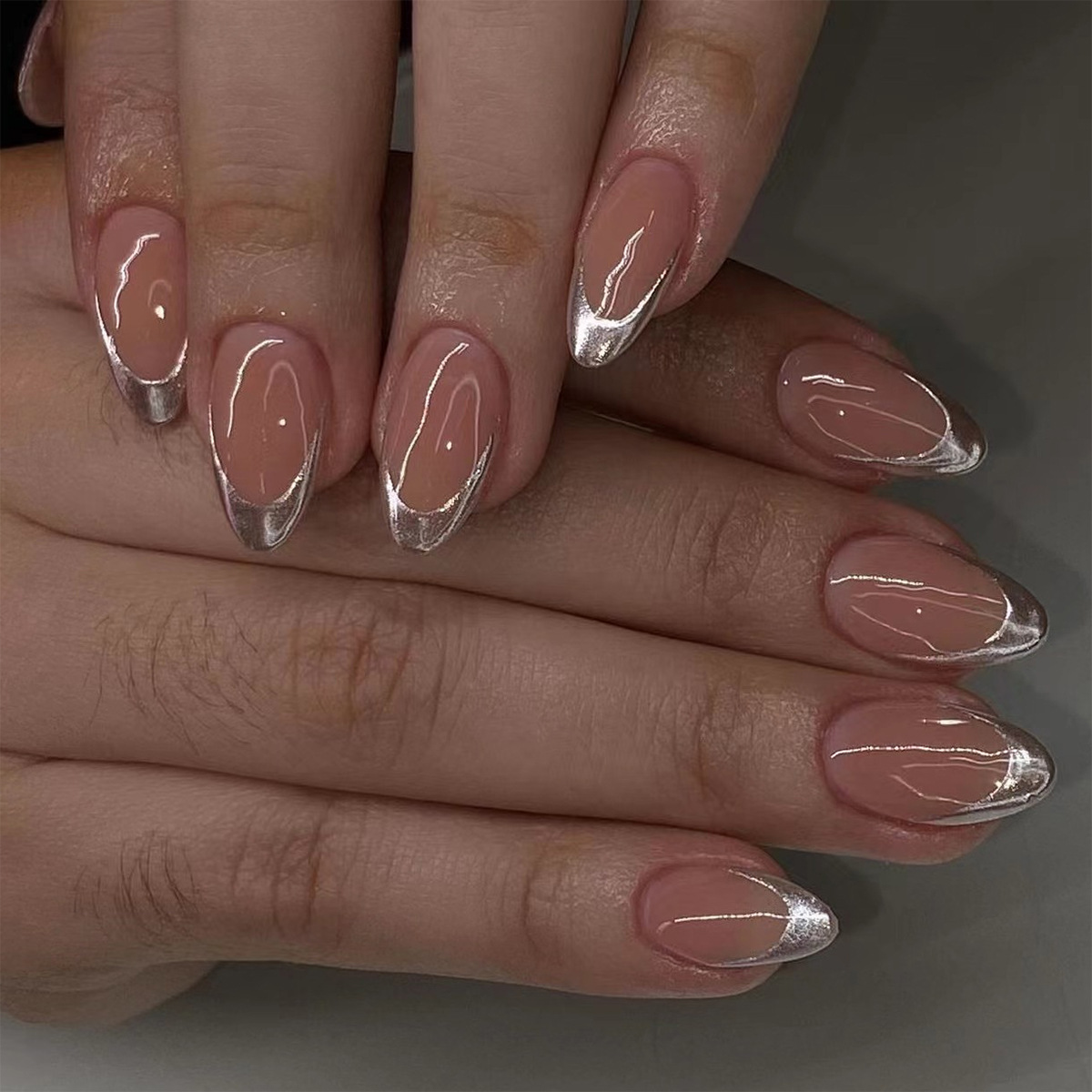24 pçs simples verde francês u - Nail Art Press On avaliação e preço