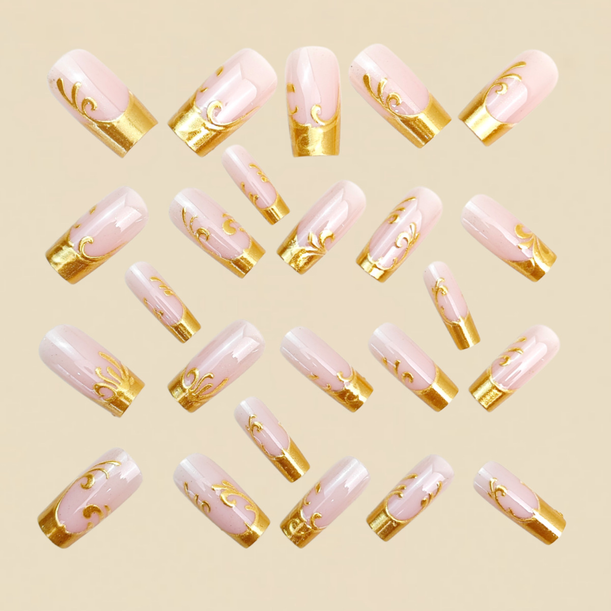 Unhas Postiças Médias Longas p - Nail Art Press On avaliação e preço
